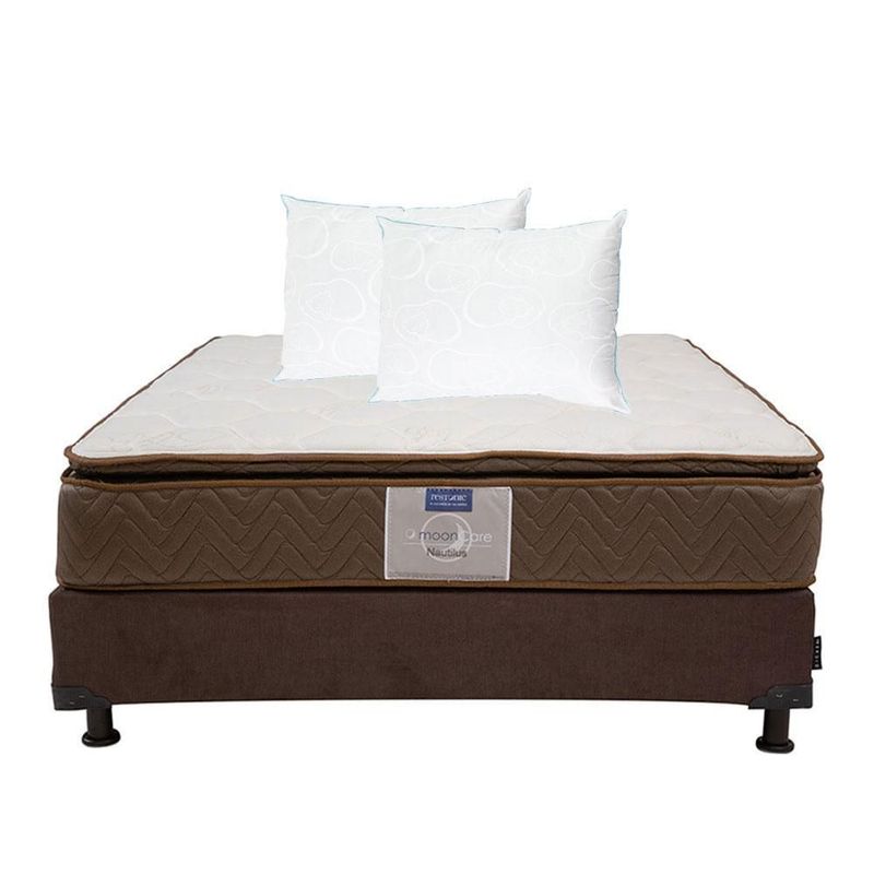 Colchón King Size Dicasa Nautilus + Box + 2 Almohadas Oso CZD