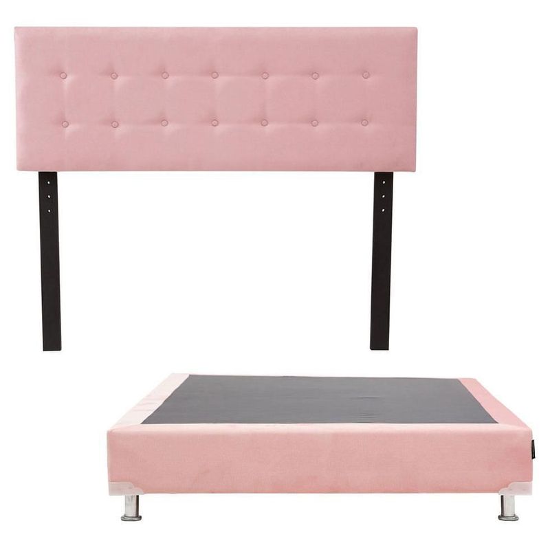 Cabecera Queen Size Dicasa Bilbao Rosa + Box Dicasa Pink CZD