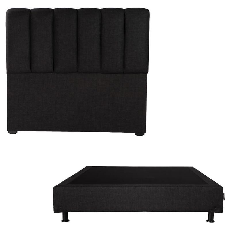 Cabecera Matrimonial Dicasa Kami Negro + Box Dicasa Belu CZD