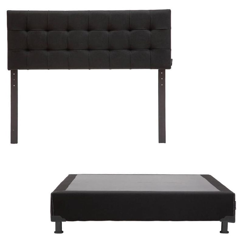 Cabecera Matrimonial Dicasa Catania Negro + Box Dicasa Black CZD