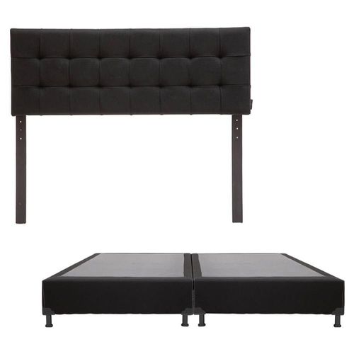 Cabecera King Size Dicasa Catania Negro + Box Dicasa Black CZD