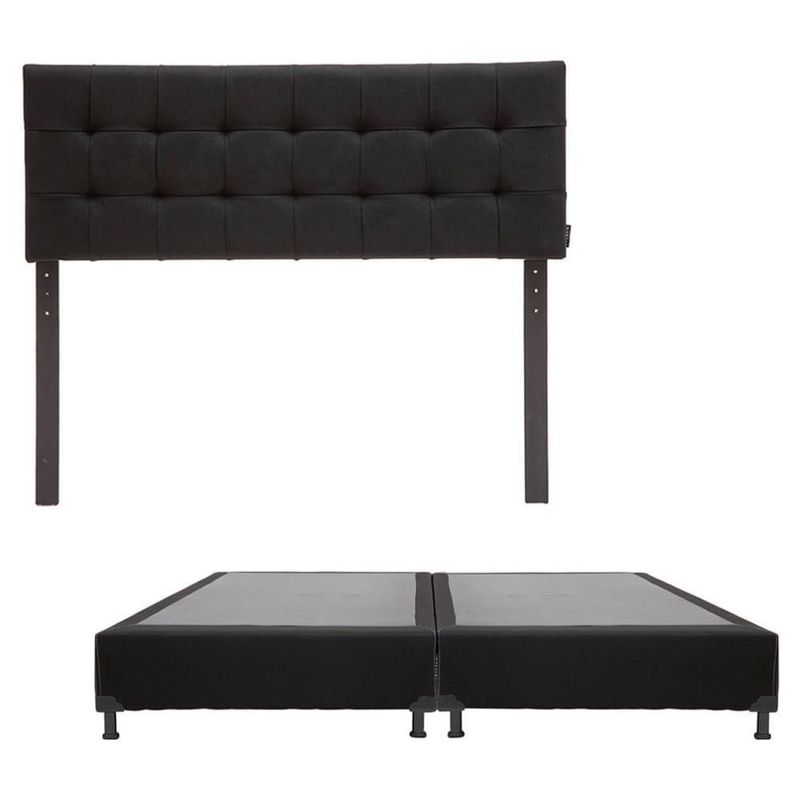 Cabecera King Size Dicasa Catania Negro + Box Dicasa Black CZD