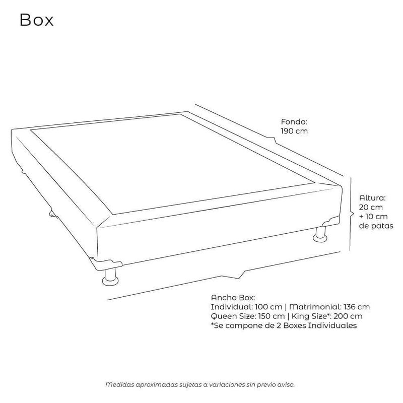 Box Queen Size Dicasa Bless Gris Oscuro RGH