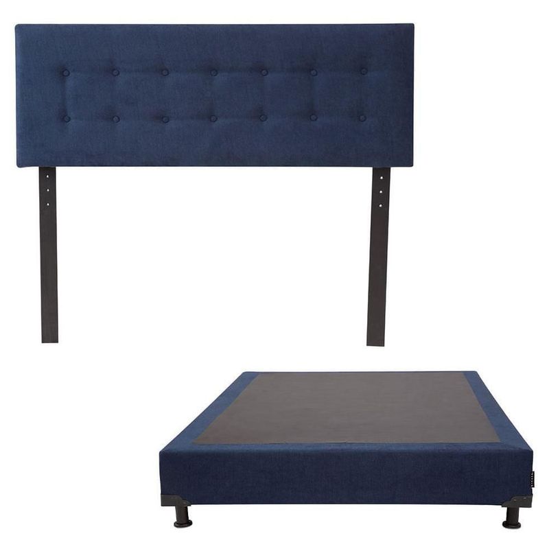 Cabecera Queen Size Dicasa Bilbao Azul Marino + Box Dicasa Bless CZD