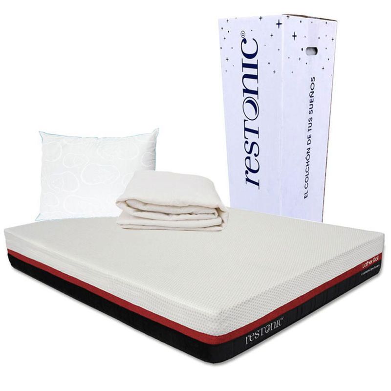 Colchón Individual Restonic Roll + Almohada Oso + Protector CZD