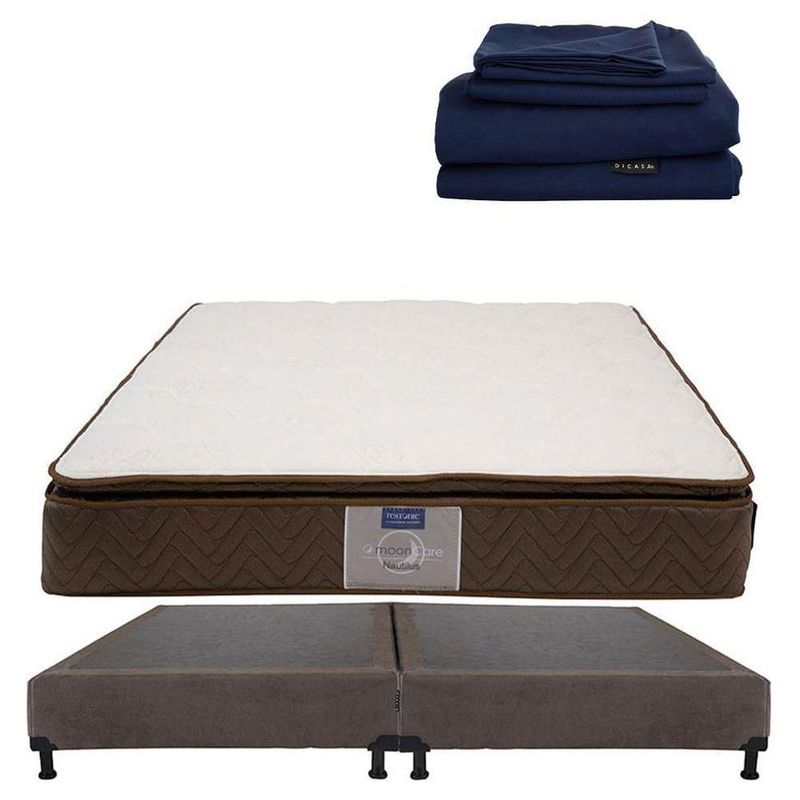 Colchón King Size Restonic Nautilus + Box + Sábanas Softy CZD