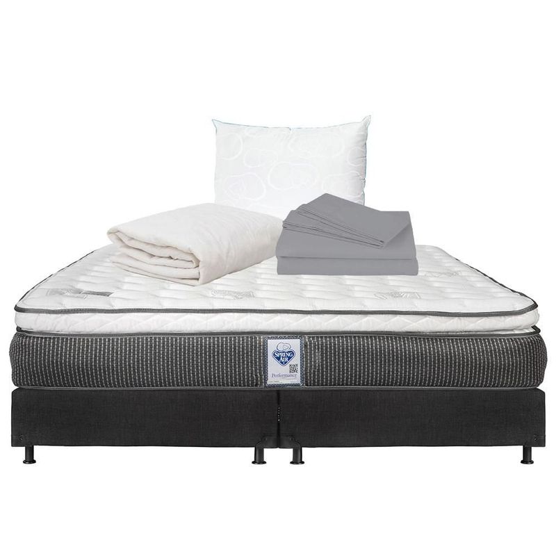 Colchón King Size Phantom + Box + Almohada Oso+ Protector+ Sábanas CZD