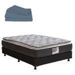 Colchón King Size Spring Air Omega +Box Black Negro + Sábanas CZD