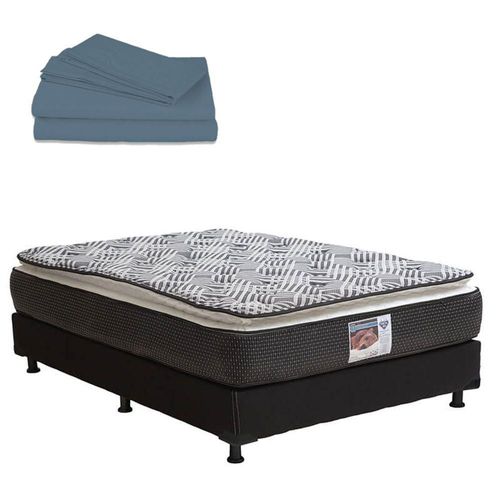 Colchón King Size Spring Air Omega +Box Black Negro + Sábanas CZD