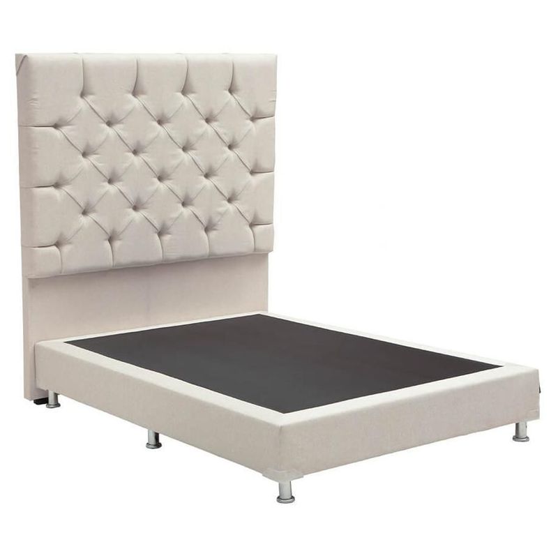 Cabecera King Size Dicasa Capri Beige Claro + Box Dicasa Dolum CZD