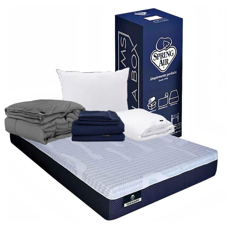 Colchón Queen Size Spring Air en caja Therapy + Blancos Dicasa CZD