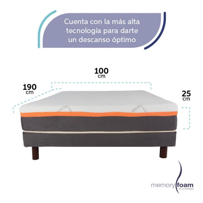 Colchón Better Individual Memory Foam Firmeza Suave-Media