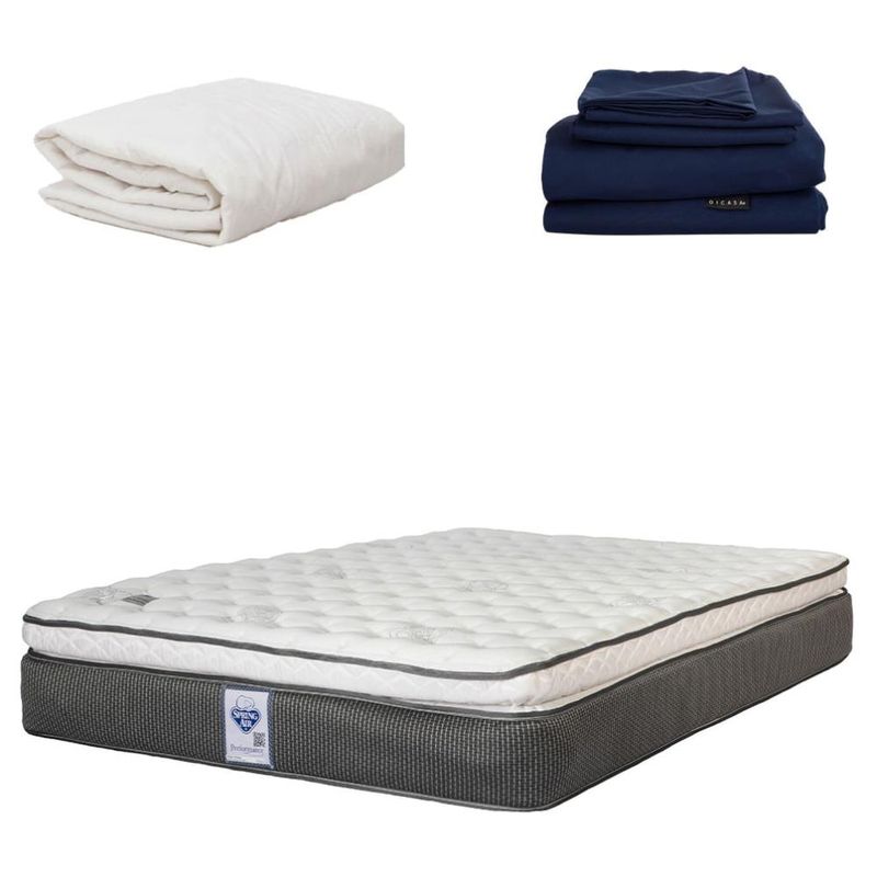 Colchón Queen Size Spring Air Phantom + Protector + Sábanas Softy CZD