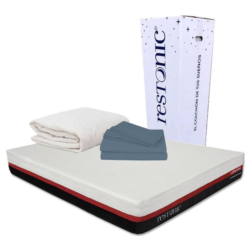 Colchón King Size en caja Restonic Roll + Sábanas + Protector CZD