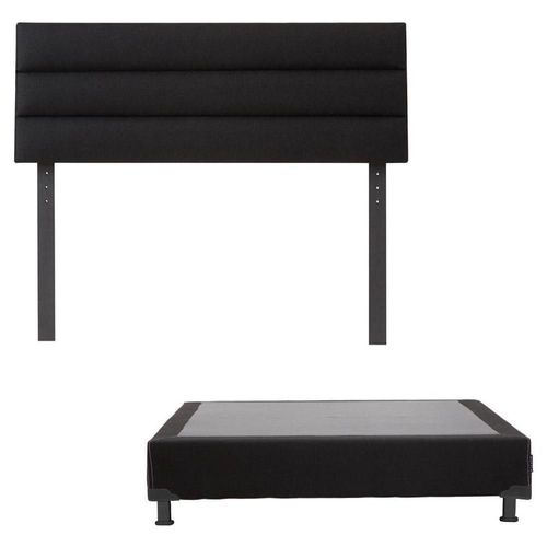 Cabecera Queen Size Dicasa Logan Negro + Box Dicasa Black RGH