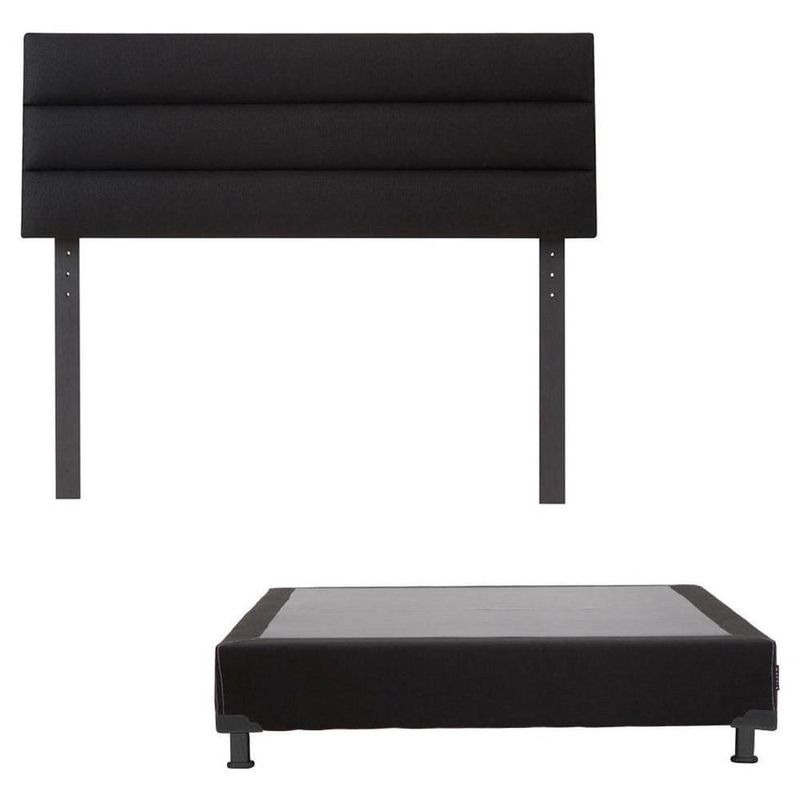 Cabecera Queen Size Dicasa Logan Negro + Box Dicasa Black RGH