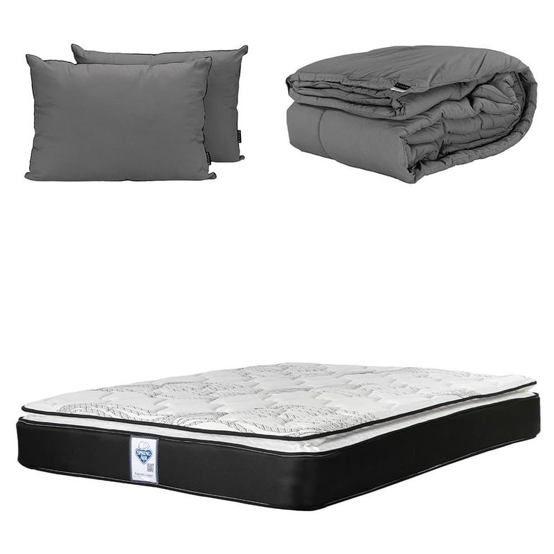 Colchón King Size Spring Air Premier+ Almohada 2Pack+Edredón Homy CZD