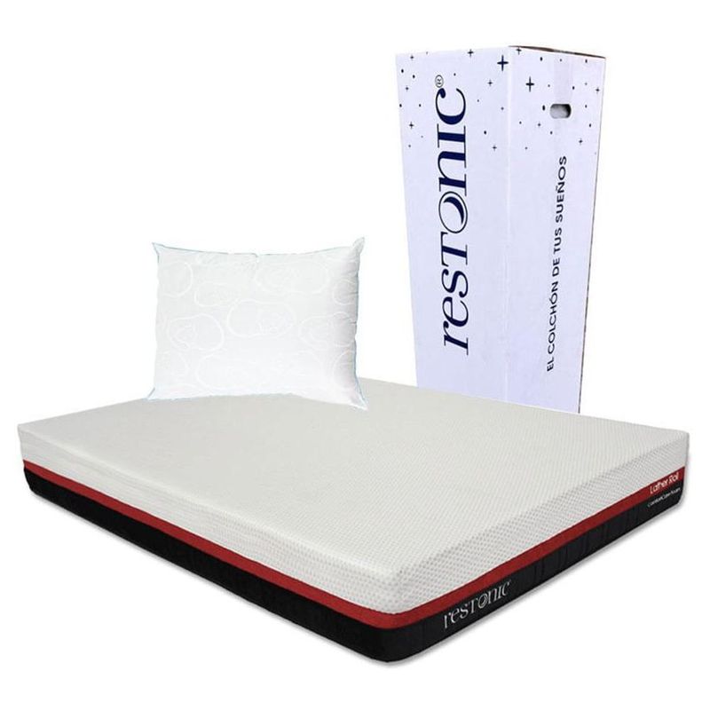 Colchón Individual en caja Restonic Lather + Almohada Osos RGH