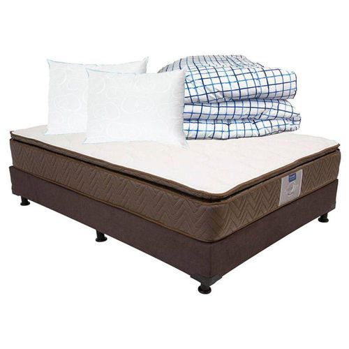 Colchón Matrimonial Restonic Nautilus +Box + 2 Almohadas + Edredón RGH