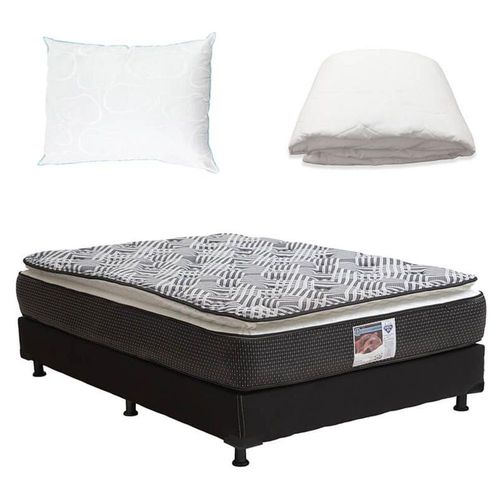 Colchón Matrimonial Spring Air Omega + Box + Protector + Almohada CZD