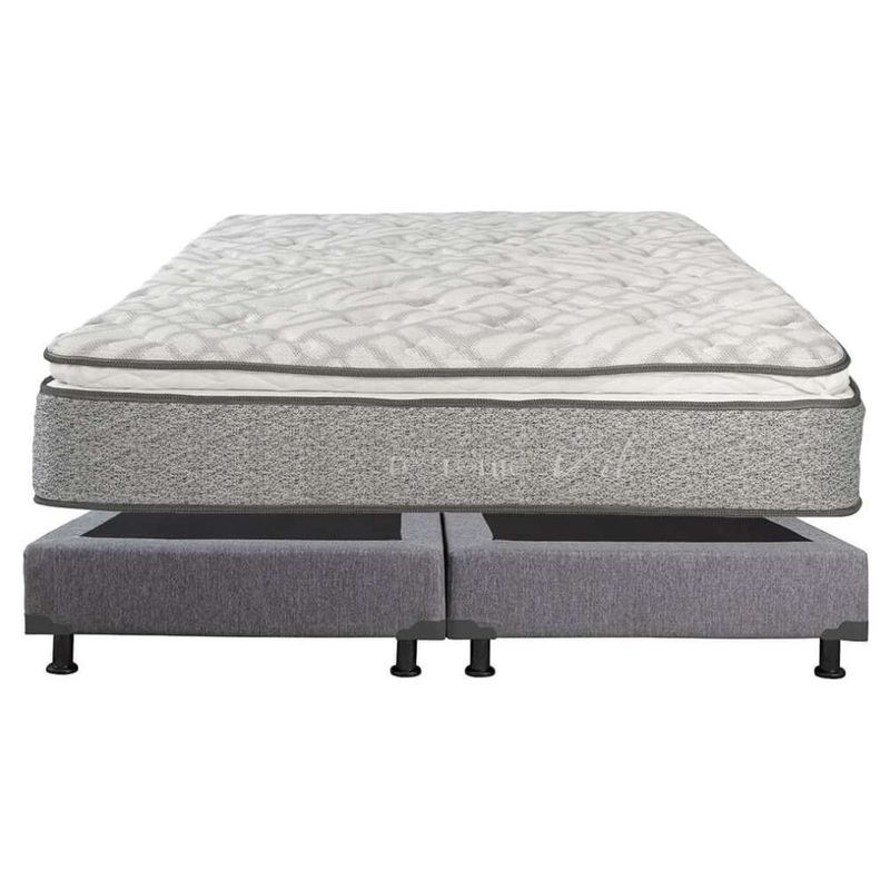 Colchón King Size Restonic Vail + Box Dicasa Plomo CZD