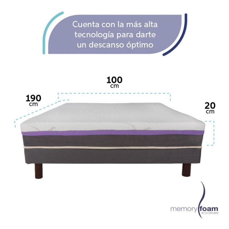 Colchón Good Individual 6 cm de Memory Foam, Firmeza Media, Confort  y Soporte Máximo