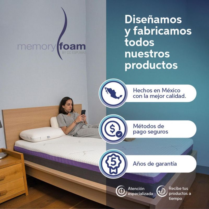Colchón Good Individual 6 cm de Memory Foam, Firmeza Media, Confort  y Soporte Máximo