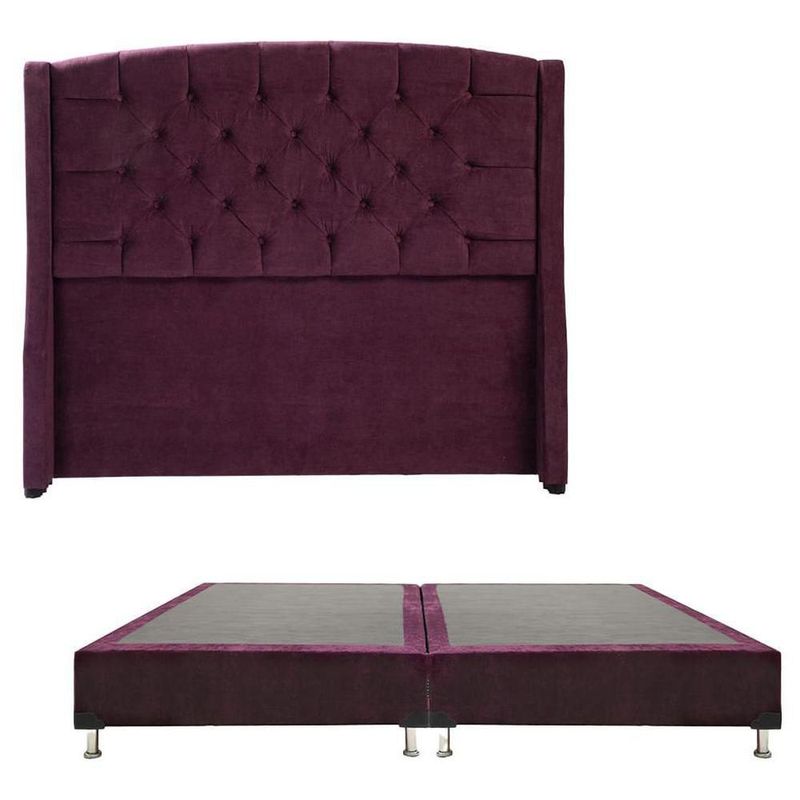 Cabecera King Size Dicasa Sitka Morado + Box Velvet Morado RGH