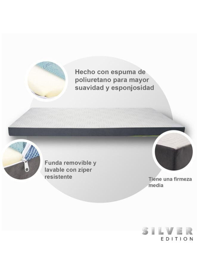 Colchón Queen Size de Espuma de 10cm - Silver Edition - Firmeza Media