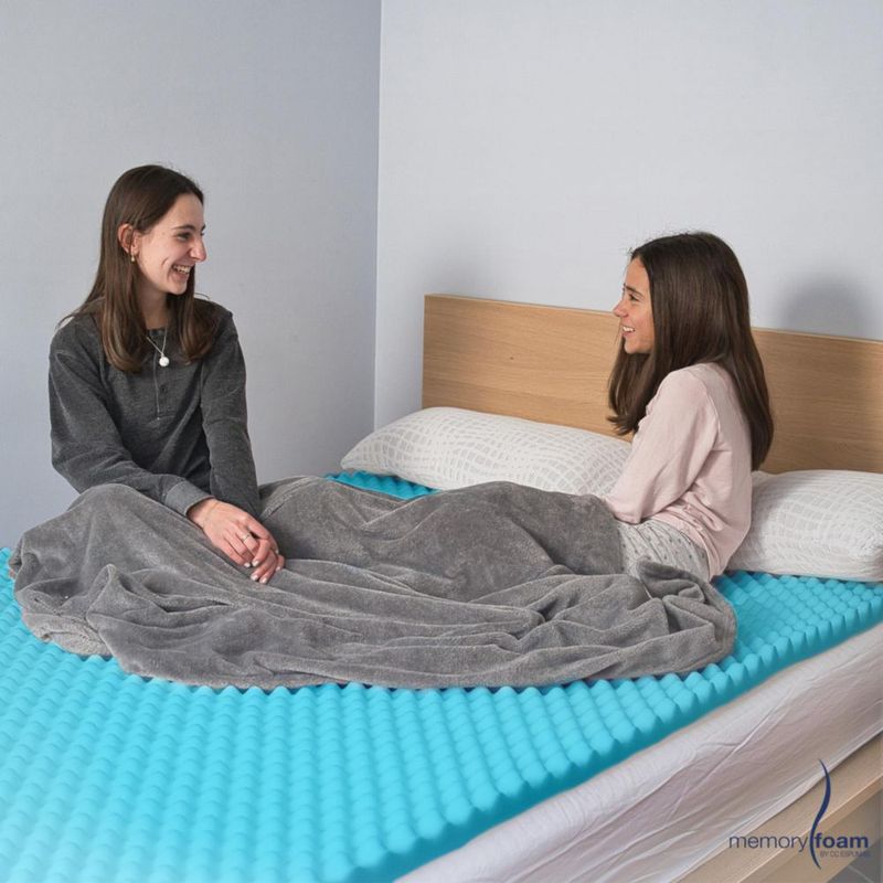 Colchoneta Cool Wave Queen Size de Memory Foam Coloca sobre el Colchón, Fresca y Con Ondas de Masaje