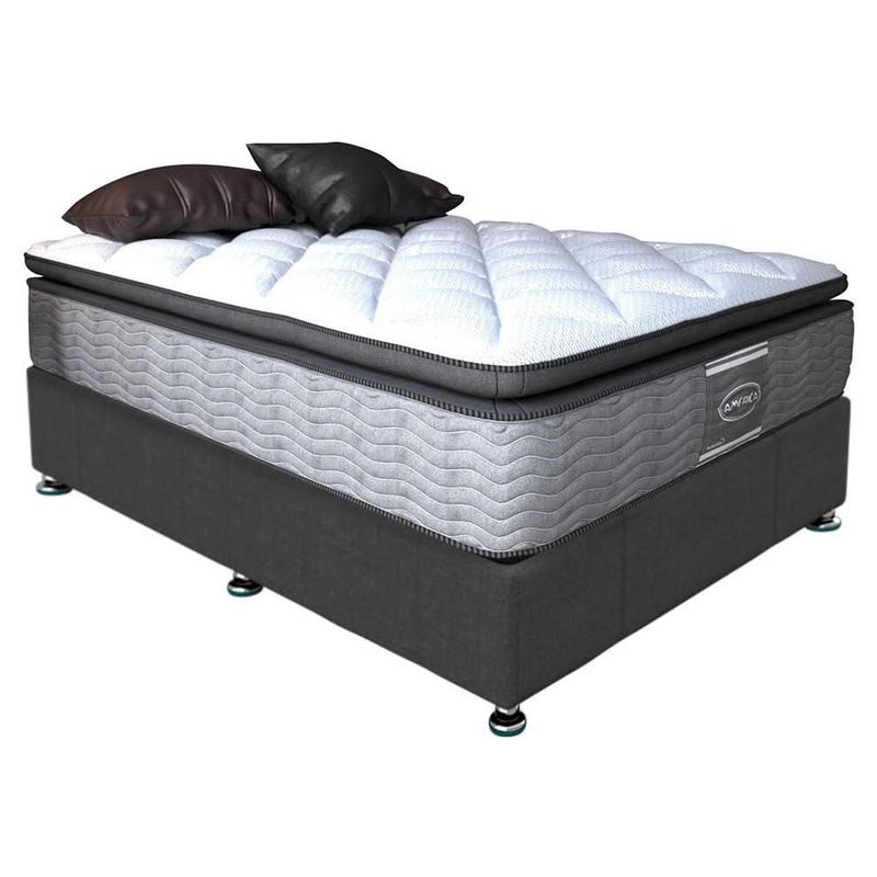 Colchón América King Size Ortopédico Antiestres + Box Reforzado