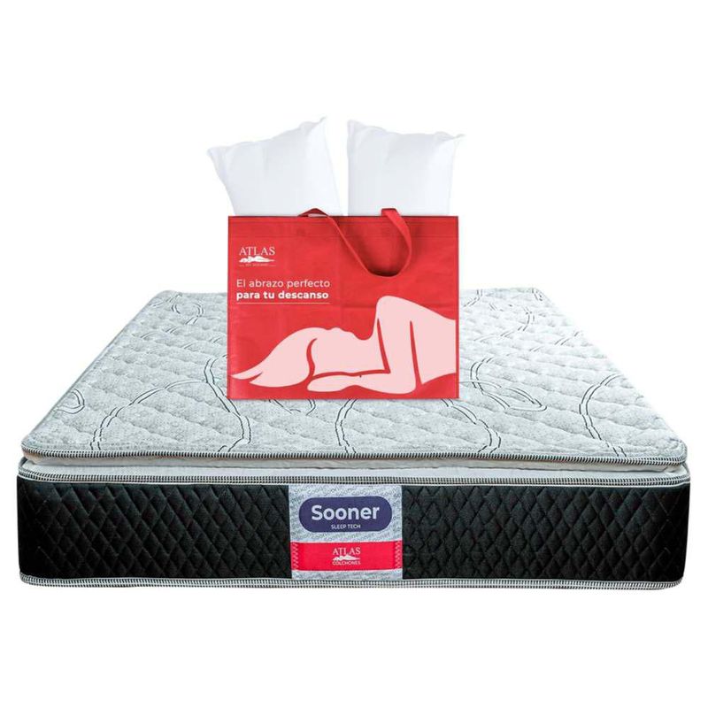 Colchón Individual Atlas Sooner Más Almohada Atlas Basic