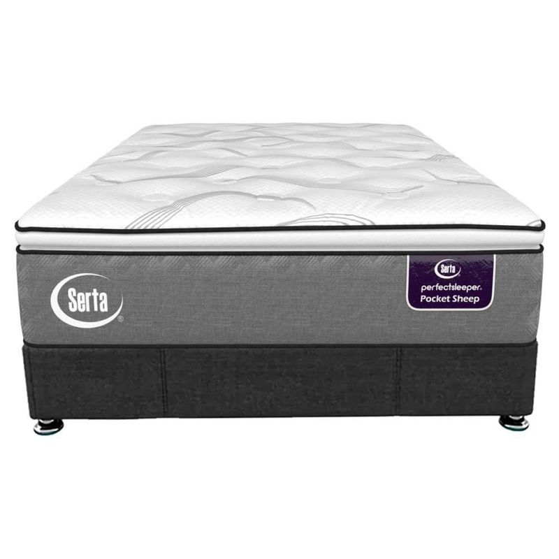 Colchon Matrimonial Serta Sheep Pocket Confort + Base Cama Oxford