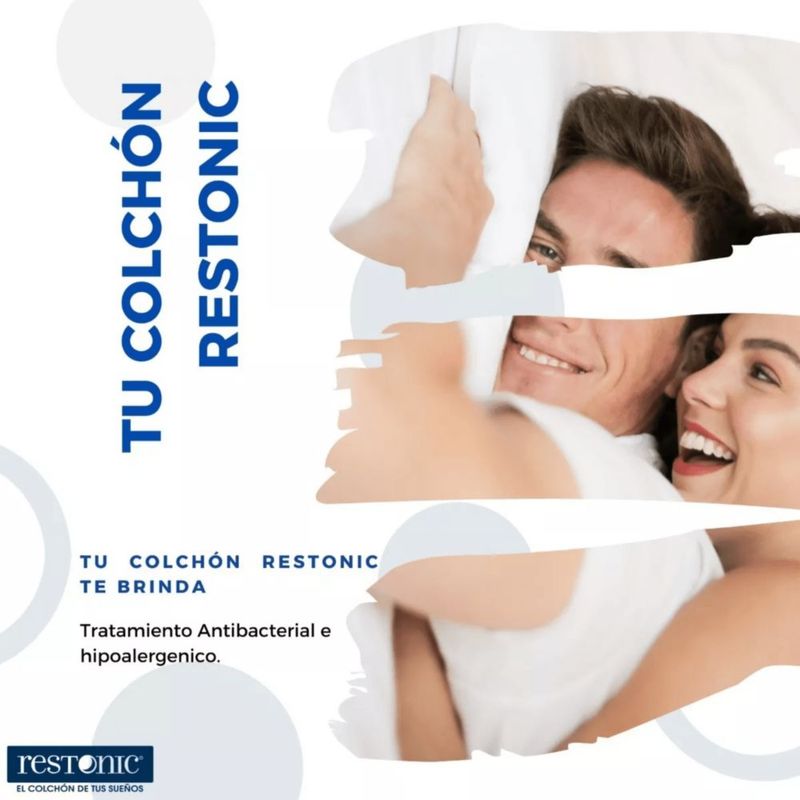 Colchon Restonic Individual Euro Premium + 2 Almohadas Hipoalergénicas