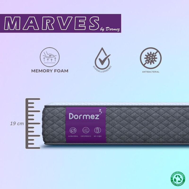 Colchon Memory Foam En Caja Dormez Individual Martvs Premium