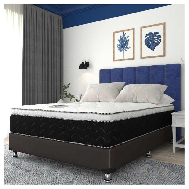 Colchon King Size Serta Antibacterial + Base Box Cama Oxford