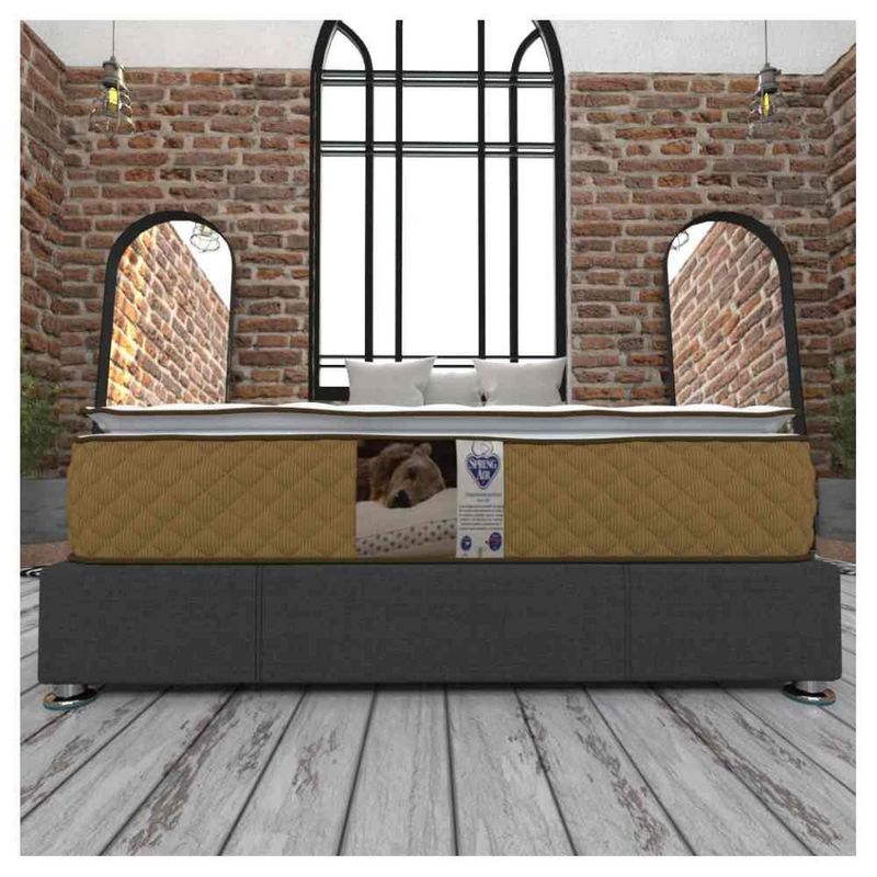 Base Box Tapiz Individual Dormez Linato Color Gris 100% de Madera