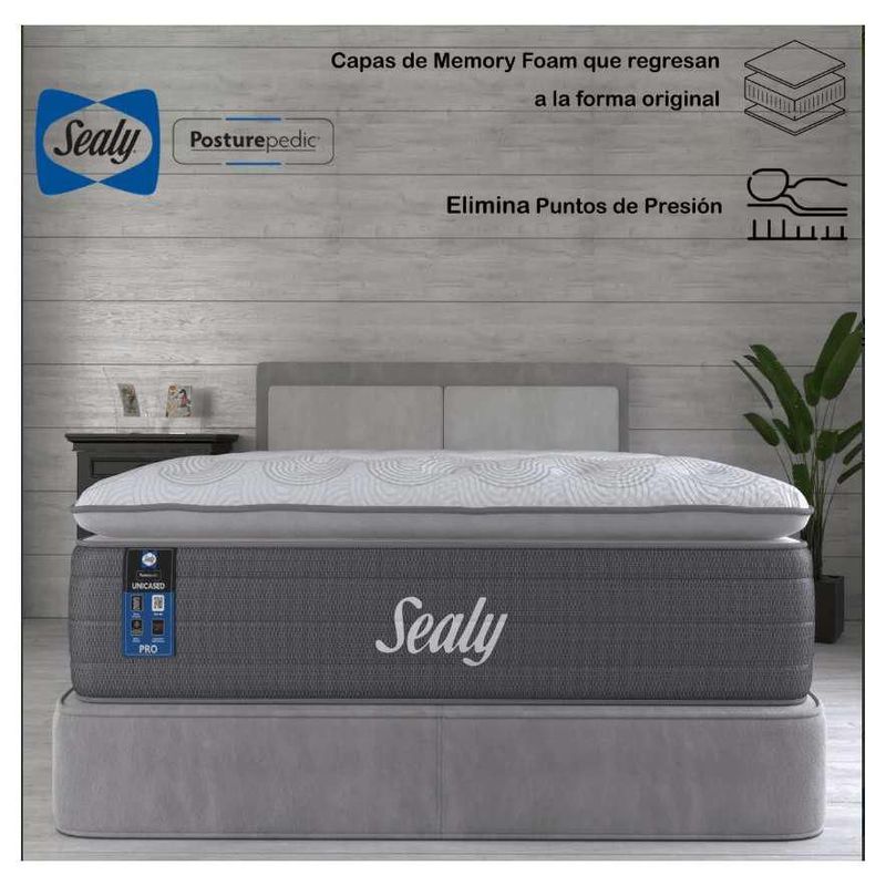 Colchón Sealy King Size Memory Foam Madox Gel Premium Confort Suave