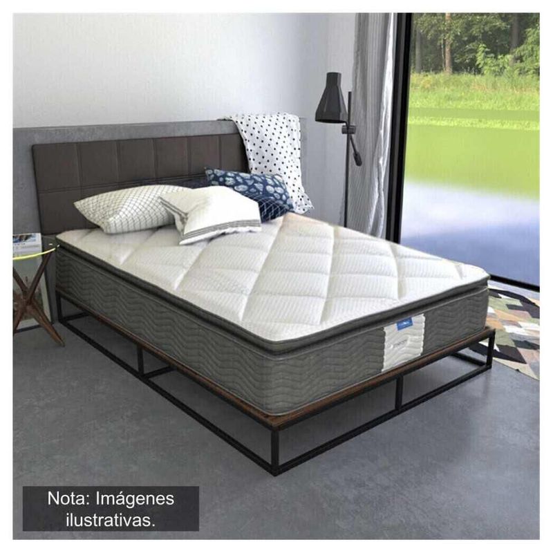 Colchón Restonic Mat Odisey Antiestrés Ortopédico + Box + 2 Almohadas