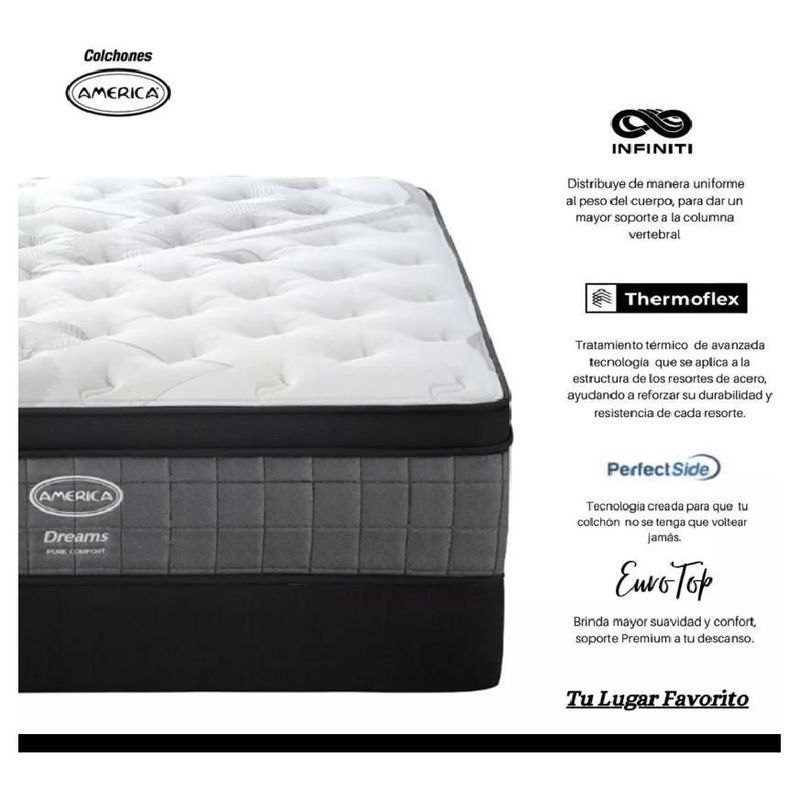 Colchon América King Size Dreams EuroTop confort Premium