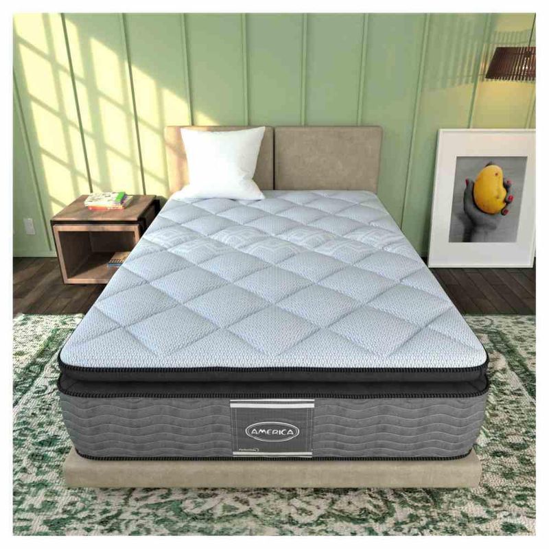 Colchon America Individual Ortopedico Antiestres + Box Reforzado