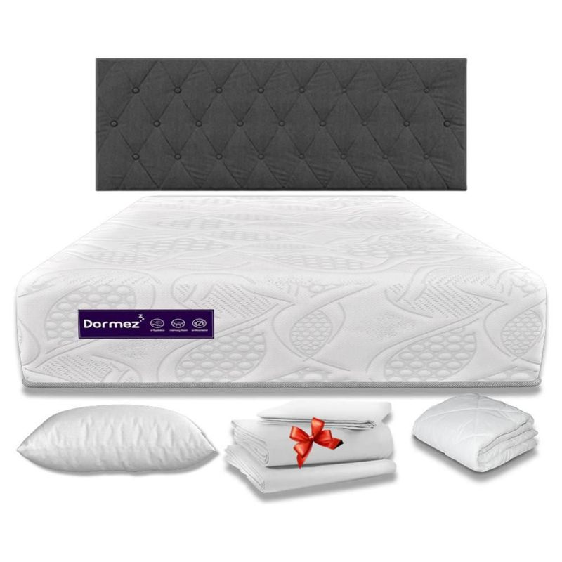 Colchón Matrimonial Dormez Con Memory Foam + Cabecera + Complementos