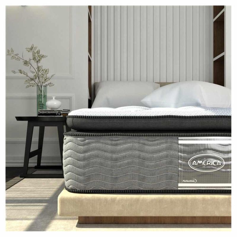 Colchon America Individual Ortopedico Tratamiento Antibacterial + Base