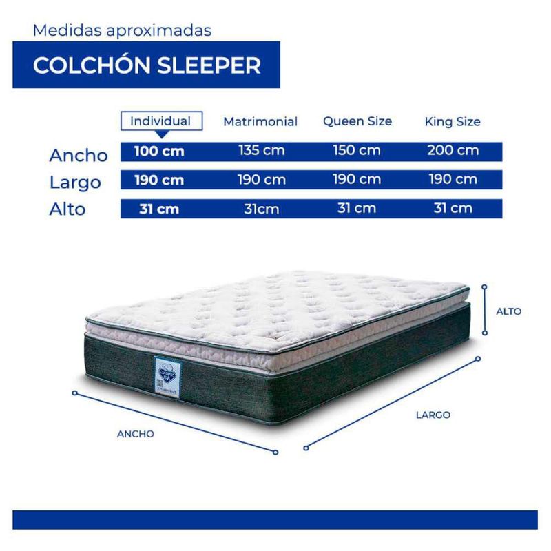 Colchón Individual Spring Air Sleeper + Blancos