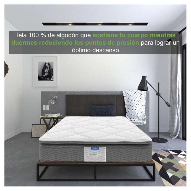 Colchón Restonic Mat Odisey Antiestrés Ortopédico + 2 Almohadas