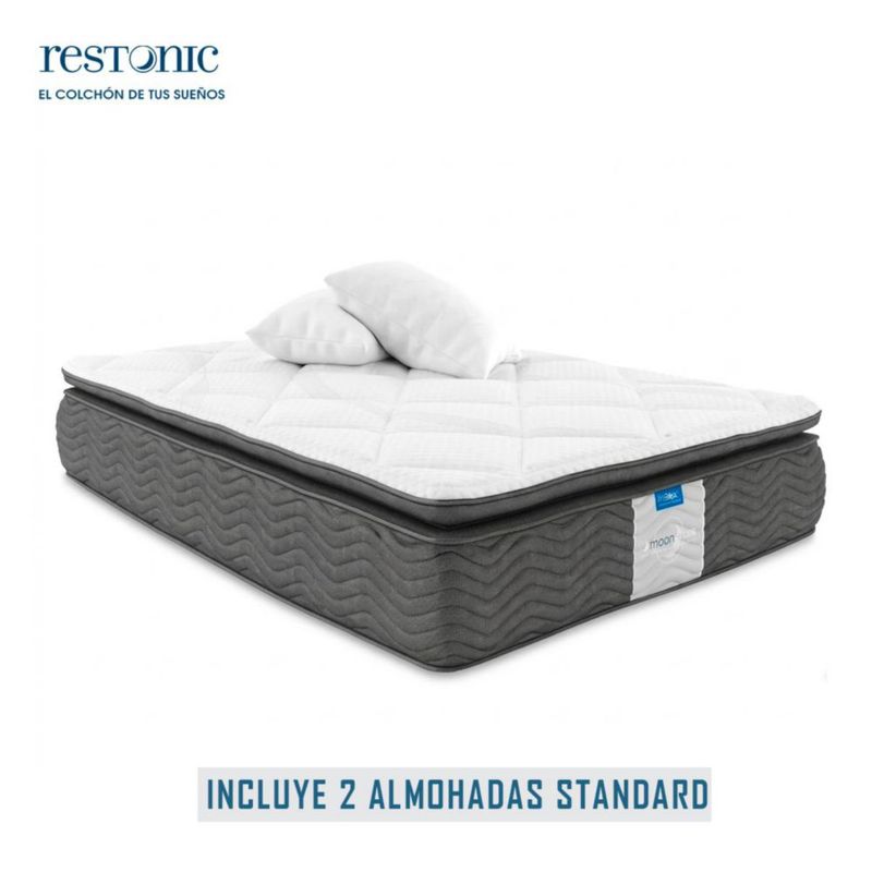 Colchón Restonic Mat Odisey Antiestrés Ortopédico + 2 Almohadas