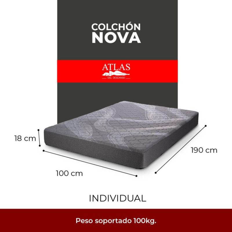 Colchón En Caja Atlas Individual Nova