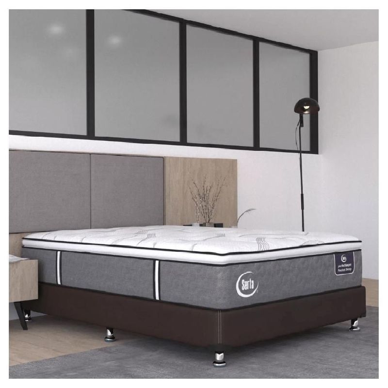 Colchón Serta King Size Colchoneta Confort Foam Natural con Box