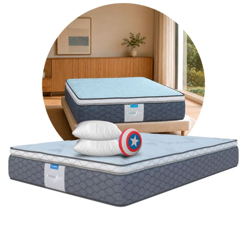 Colchón King Size Restonic Premium Europa + 2 Almohadas + Cojín Héroe