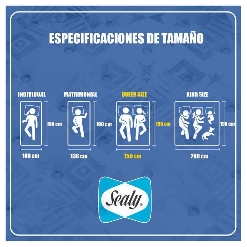 Colchón Ortopédico Sealy Posrturepedic Queen Size Beberly + 2 almohadas